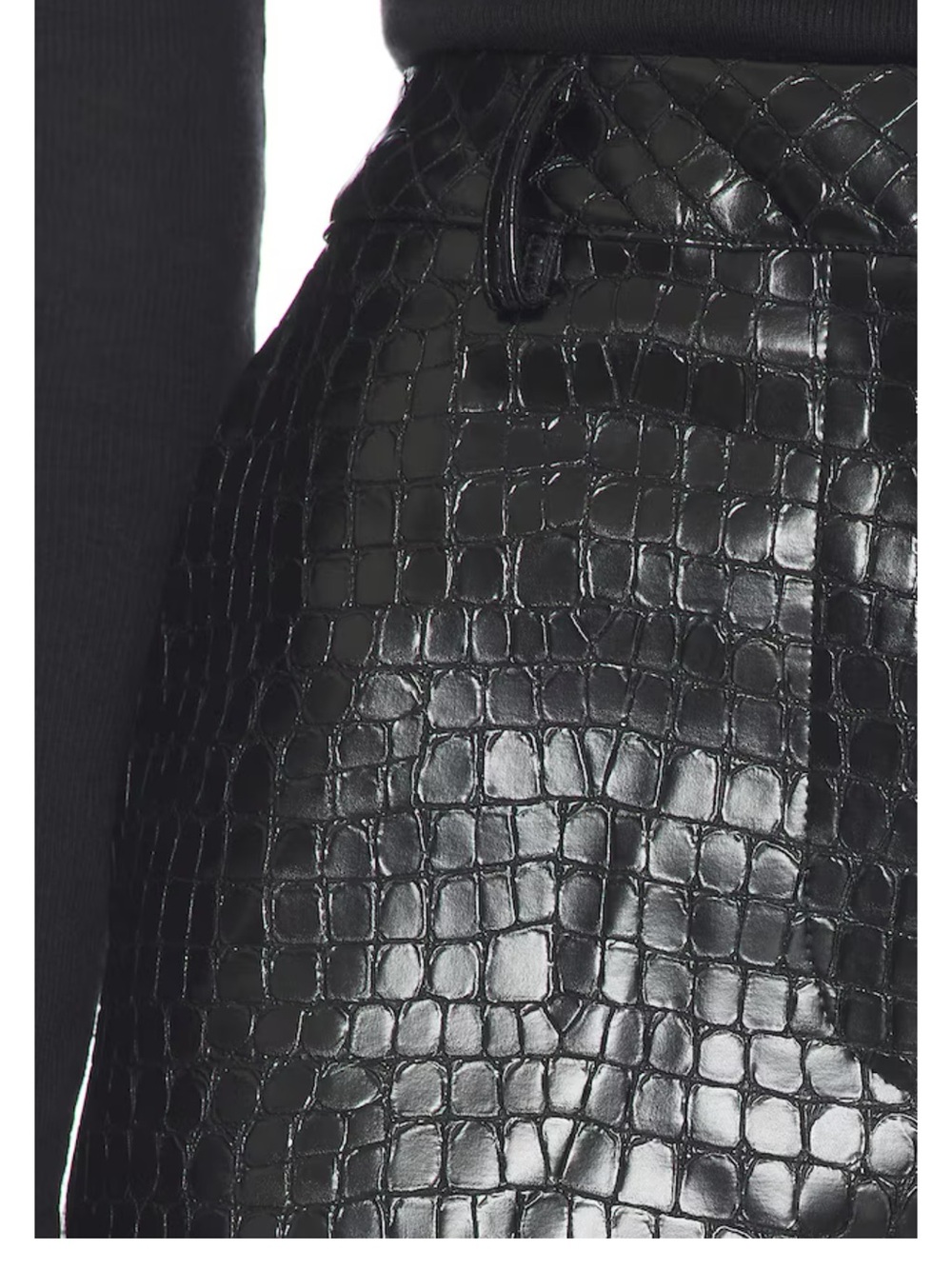 Lovers + Friends Arden Faux Croc Shorts in Black - Picture 2 of 9